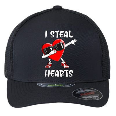 Valentines Day Gift Love Dabbing Heart Meaningful Gift Flexfit Unipanel Trucker Cap