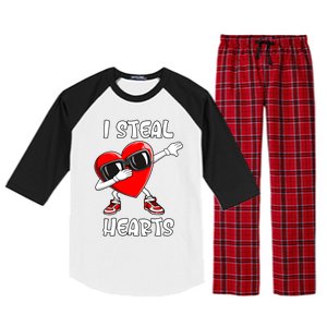 Valentines Day Gift Love Dabbing Heart Meaningful Gift Raglan Sleeve Pajama Set