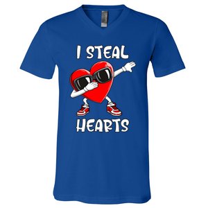 Valentines Day Gift Love Dabbing Heart Meaningful Gift V-Neck T-Shirt