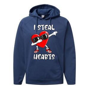 Valentines Day Gift Love Dabbing Heart Meaningful Gift Performance Fleece Hoodie