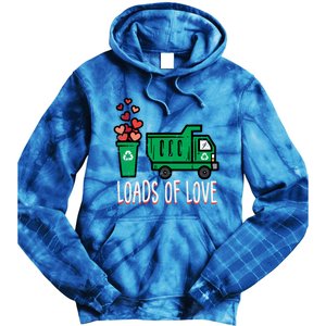 Valentines Day Garbage Truck Loads Of Love Gift Tie Dye Hoodie