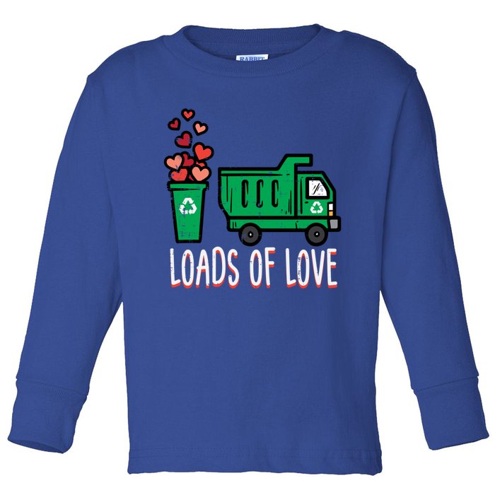 Valentines Day Garbage Truck Loads Of Love Gift Toddler Long Sleeve Shirt