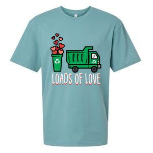 Valentines Day Garbage Truck Loads Of Love Gift Sueded Cloud Jersey T-Shirt