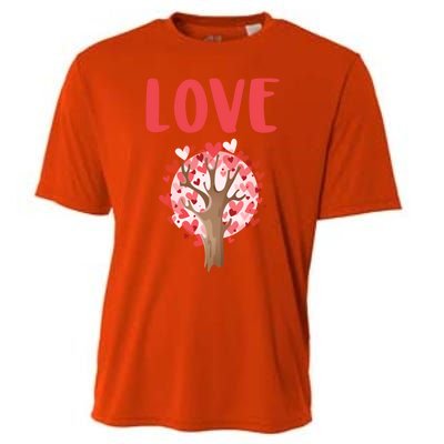 Valentines Day Gift Love Tree Heart Valentines Funny Gift Cooling Performance Crew T-Shirt