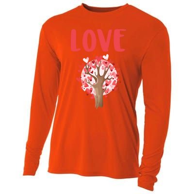 Valentines Day Gift Love Tree Heart Valentines Funny Gift Cooling Performance Long Sleeve Crew