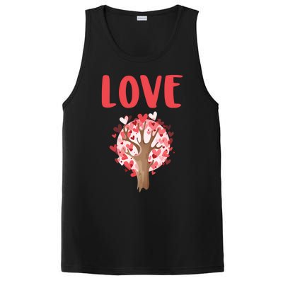 Valentines Day Gift Love Tree Heart Valentines Funny Gift PosiCharge Competitor Tank