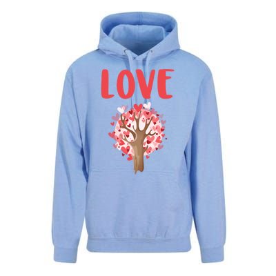 Valentines Day Gift Love Tree Heart Valentines Funny Gift Unisex Surf Hoodie