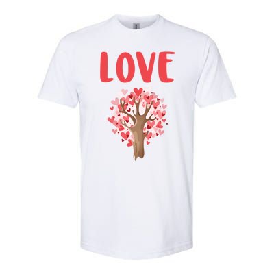 Valentines Day Gift Love Tree Heart Valentines Funny Gift Softstyle CVC T-Shirt