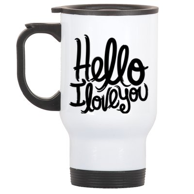 Valentine's Day Gift Meaningful Gift Hello I Love You Gift Stainless Steel Travel Mug