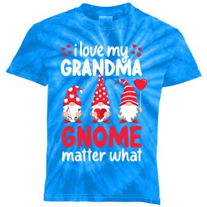 Valentines Day Grandma Love Gnomes Red Heart Funny Cool Gift Kids Tie-Dye T-Shirt