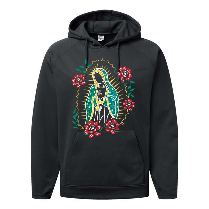 Virgen De Guadalupe Performance Fleece Hoodie