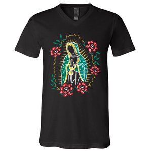 Virgen De Guadalupe V-Neck T-Shirt