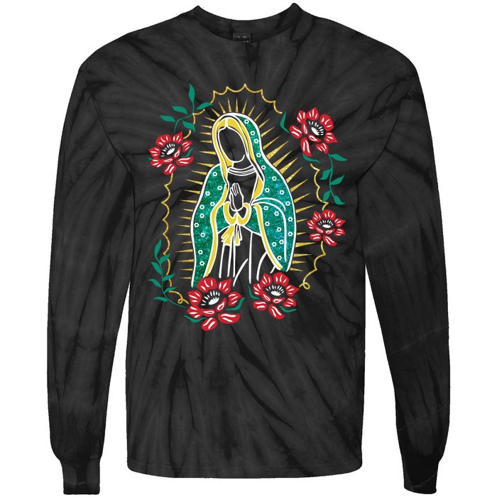 Virgen De Guadalupe Tie-Dye Long Sleeve Shirt