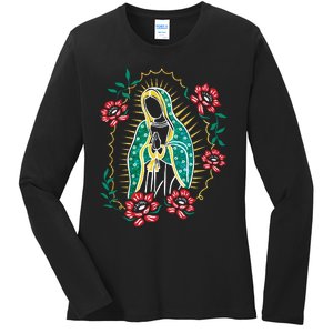 Virgen De Guadalupe Ladies Long Sleeve Shirt