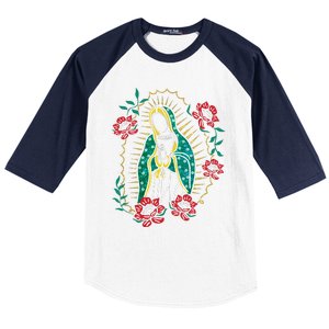 Virgen De Guadalupe Baseball Sleeve Shirt