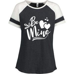 Valentine's Day Graphic Be Mine Hearts Cute Gift Enza Ladies Jersey Colorblock Tee