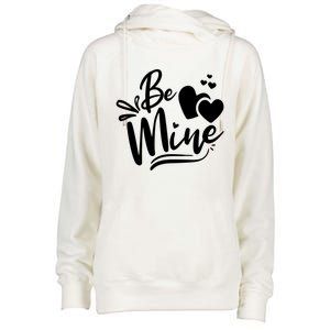 Valentine's Day Graphic Be Mine Hearts Cute Gift Womens Funnel Neck Pullover Hood