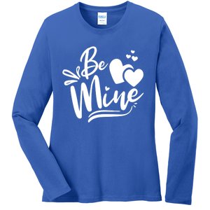 Valentine's Day Graphic Be Mine Hearts Cute Gift Ladies Long Sleeve Shirt