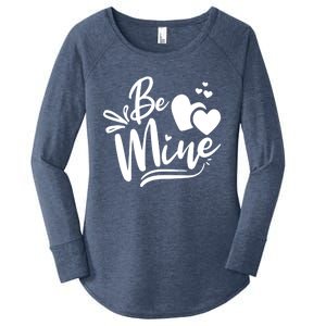 Valentine's Day Graphic Be Mine Hearts Cute Gift Women's Perfect Tri Tunic Long Sleeve Shirt