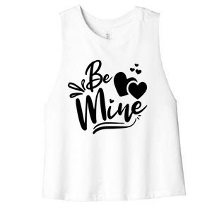 Valentine's Day Graphic Be Mine Hearts Cute Gift Women's Racerback Cropped Tank