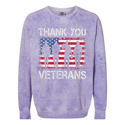 Veterans Day Gifts Thank You Veterans Proud Colorblast Crewneck Sweatshirt