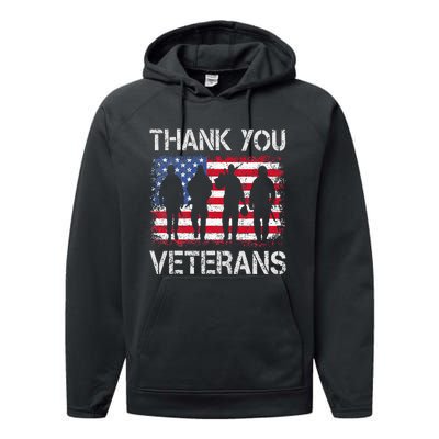 Veterans Day Gifts Thank You Veterans Proud Performance Fleece Hoodie