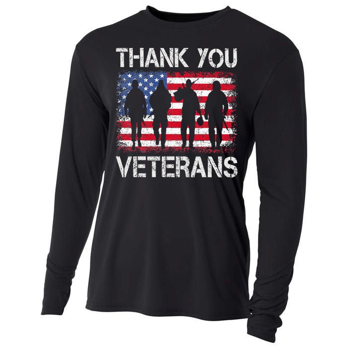 Veterans Day Gifts Thank You Veterans Proud Cooling Performance Long Sleeve Crew