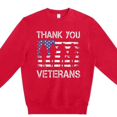 Veterans Day Gifts Thank You Veterans Proud Premium Crewneck Sweatshirt