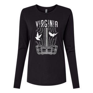 Virginia Disc Golf Player Breaking Chains Birdie Gift Womens Cotton Relaxed Long Sleeve T-Shirt