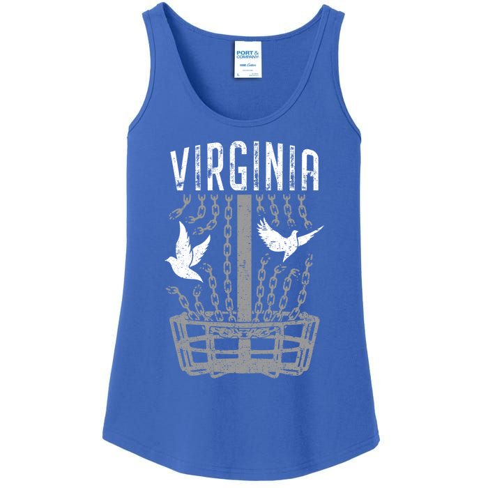 Virginia Disc Golf Player Breaking Chains Birdie Gift Ladies Essential Tank