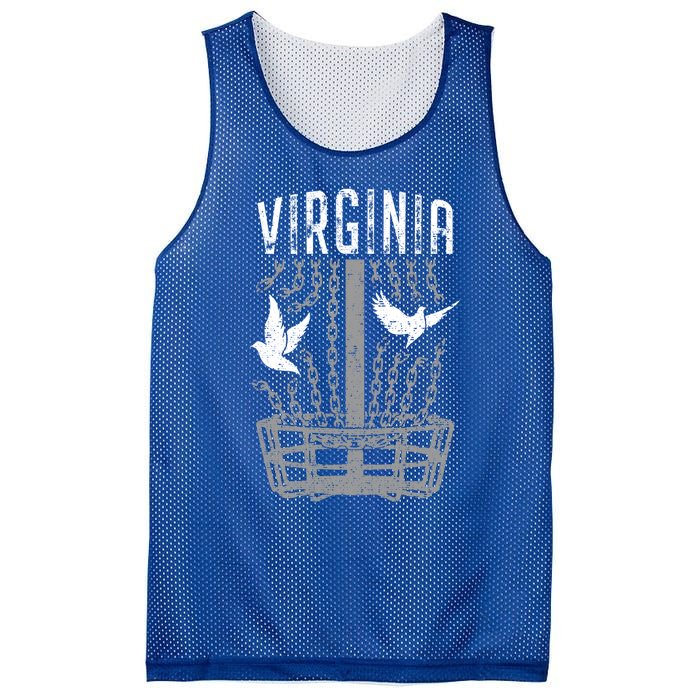 Virginia Disc Golf Player Breaking Chains Birdie Gift Mesh Reversible Basketball Jersey Tank