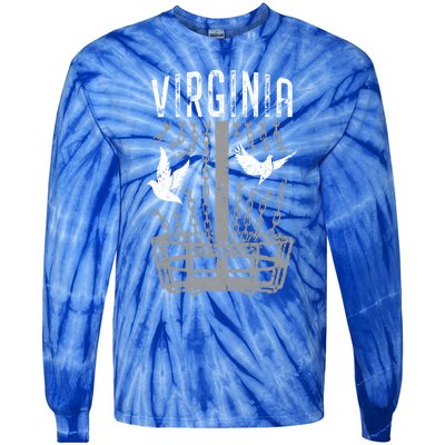 Virginia Disc Golf Player Breaking Chains Birdie Gift Tie-Dye Long Sleeve Shirt