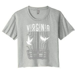 Virginia Disc Golf Player Breaking Chains Birdie Gift Women's Crop Top Tee