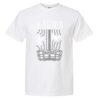 Virginia Disc Golf Player Breaking Chains Birdie Gift Garment-Dyed Heavyweight T-Shirt