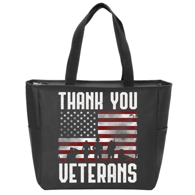 Veterans Day Gifts Thank You Veterans Proud Zip Tote Bag