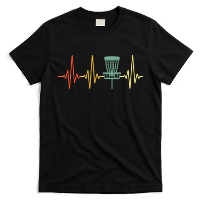 Vintage Disc Golf Retro Heartbeat Gift Disc Golf Funny Gift T-Shirt