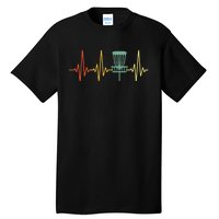 Vintage Disc Golf Retro Heartbeat Gift Disc Golf Funny Gift Tall T-Shirt