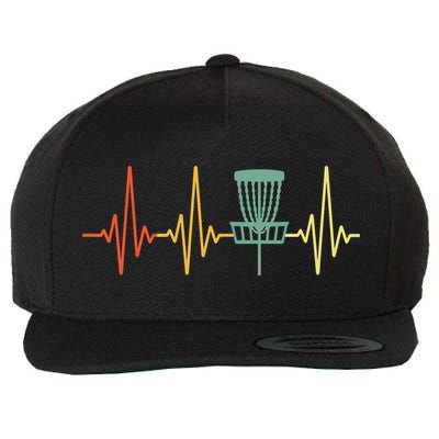 Vintage Disc Golf Retro Heartbeat Gift Disc Golf Funny Gift Wool Snapback Cap