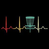 Vintage Disc Golf Retro Heartbeat Gift Disc Golf Doggie Tank