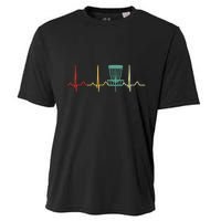 Vintage Disc Golf Retro Heartbeat Gift Disc Golf Cooling Performance Crew T-Shirt