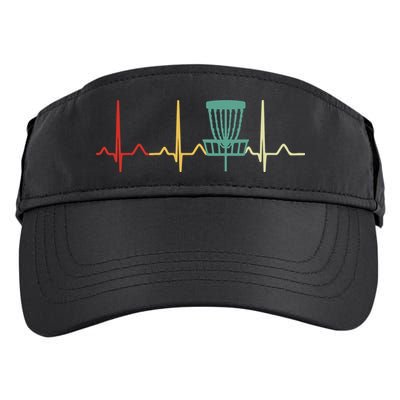 Vintage Disc Golf Retro Heartbeat Gift Disc Golf Adult Drive Performance Visor
