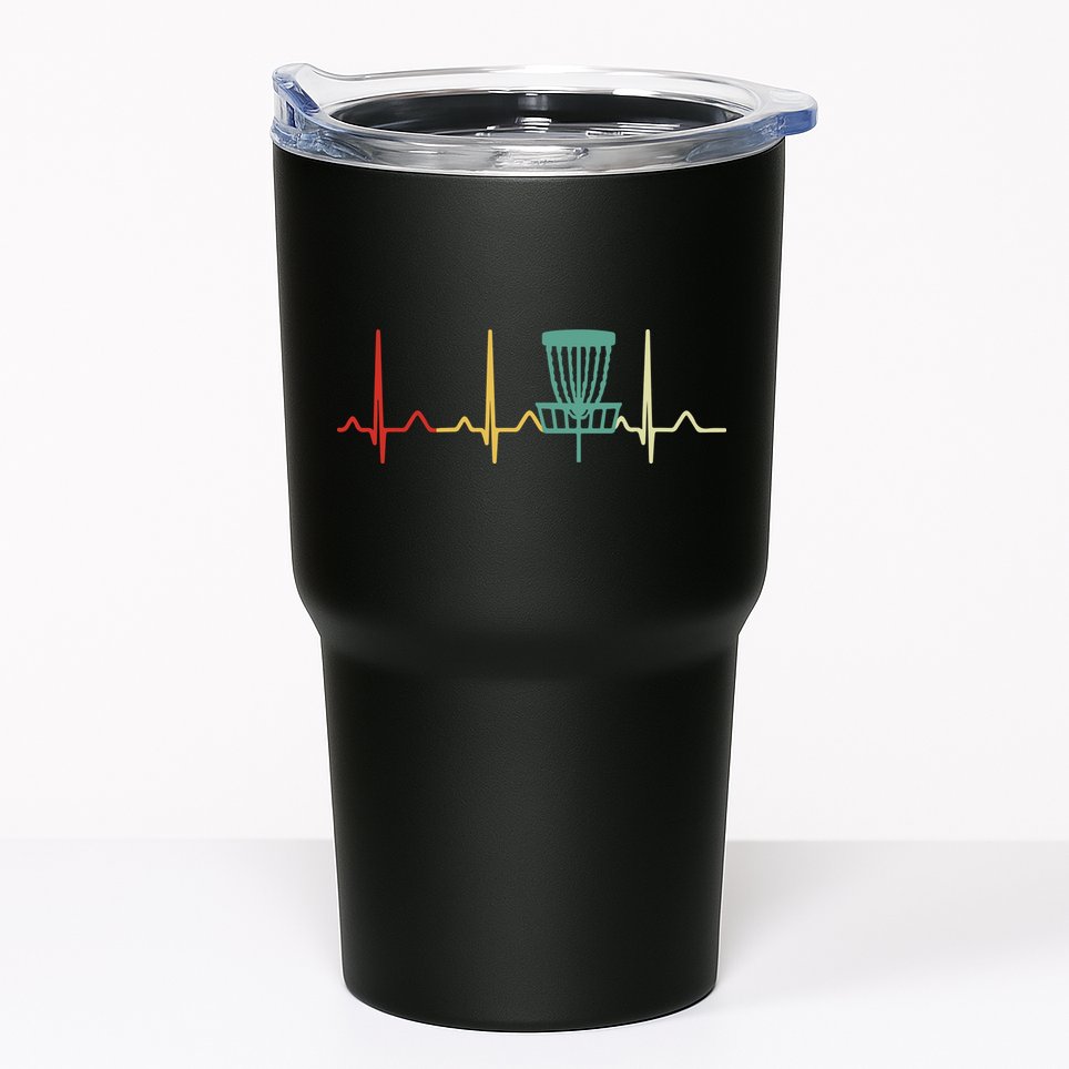Vintage Disc Golf Retro Heartbeat Gift Disc Golf Tumbler