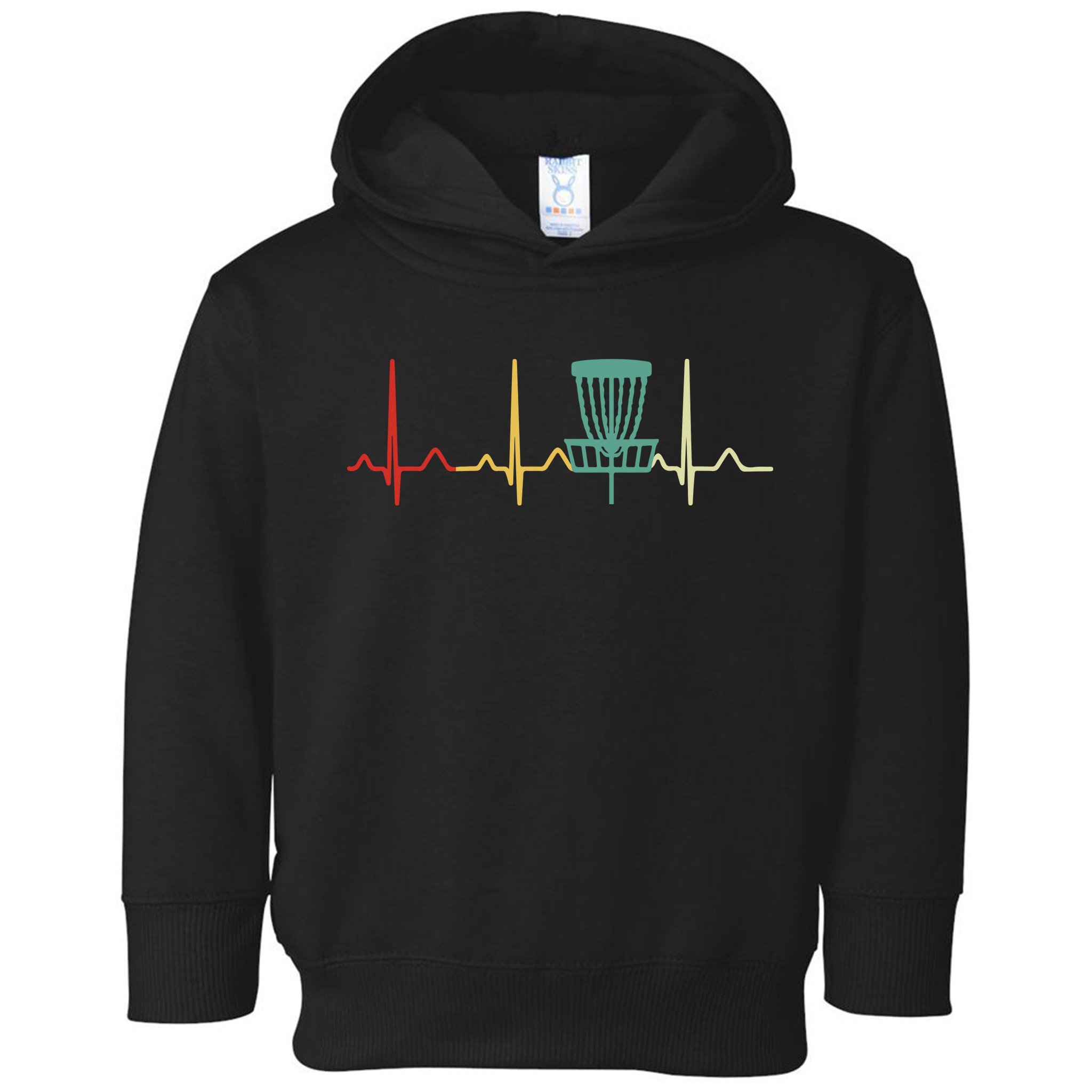 Vintage Disc Golf Retro Heartbeat Gift Disc Golf Toddler Hoodie
