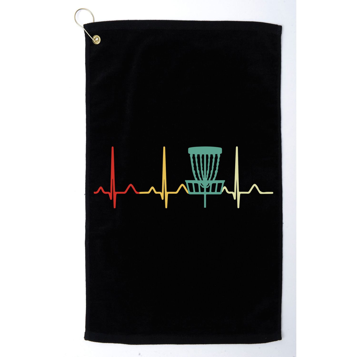 Vintage Disc Golf Retro Heartbeat Gift Disc Golf Golf Towel