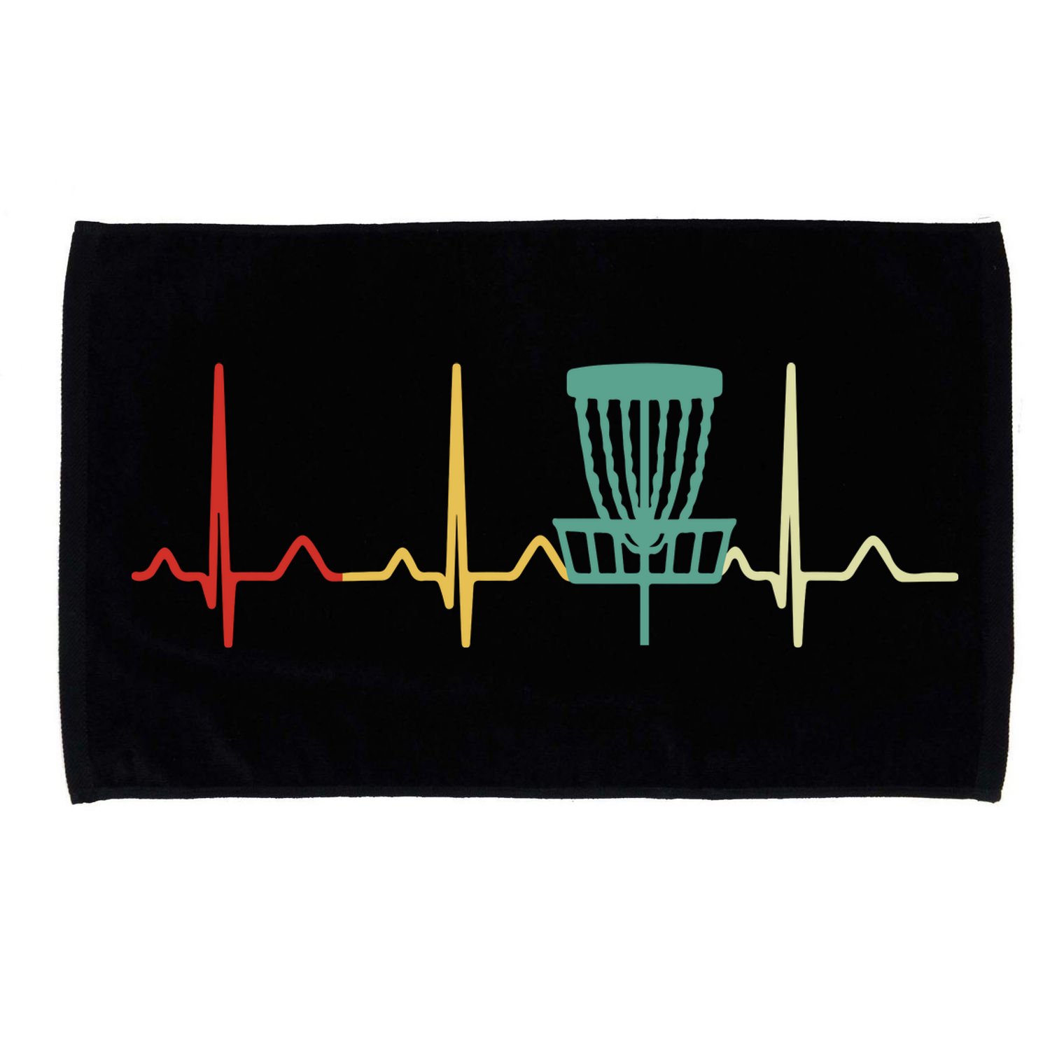 Vintage Disc Golf Retro Heartbeat Gift Disc Golf Microfiber Hand Towel