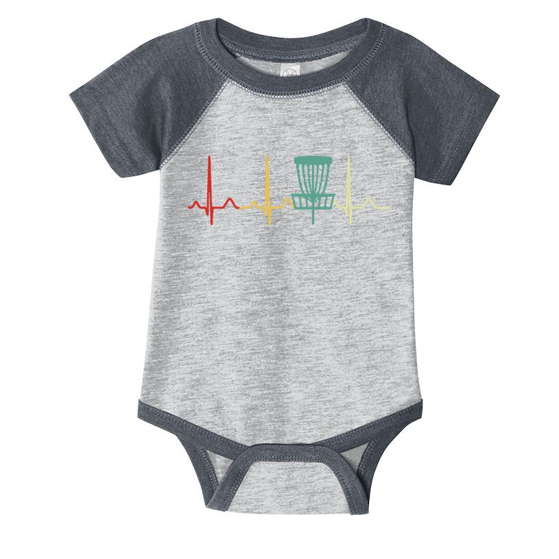 Vintage Disc Golf Retro Heartbeat Gift Disc Golf Infant Baby Jersey Bodysuit