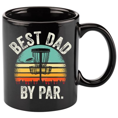 Vintage Disc Golf Dad Gift - Best Dad By Par Disk Golf 11oz C Handle Ceramic Mug