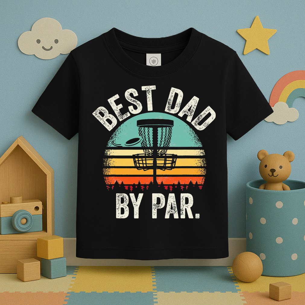 Vintage Disc Golf Dad Gift - Best Dad By Par Disk Golf Toddler T-Shirt