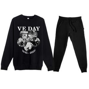 Ve Day Gift 75th Anniversary (5) Funny Gift Premium Crewneck Sweatsuit Set