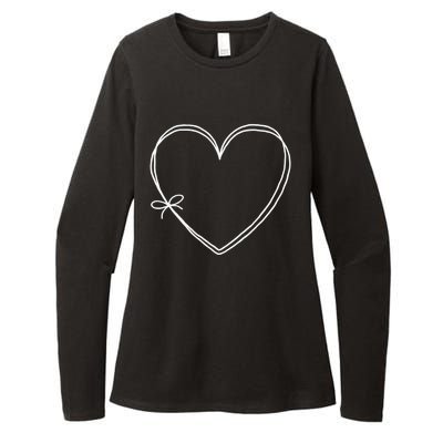 Valentines Day Graphic Tee Love Knot Hearts Red Womens CVC Long Sleeve Shirt